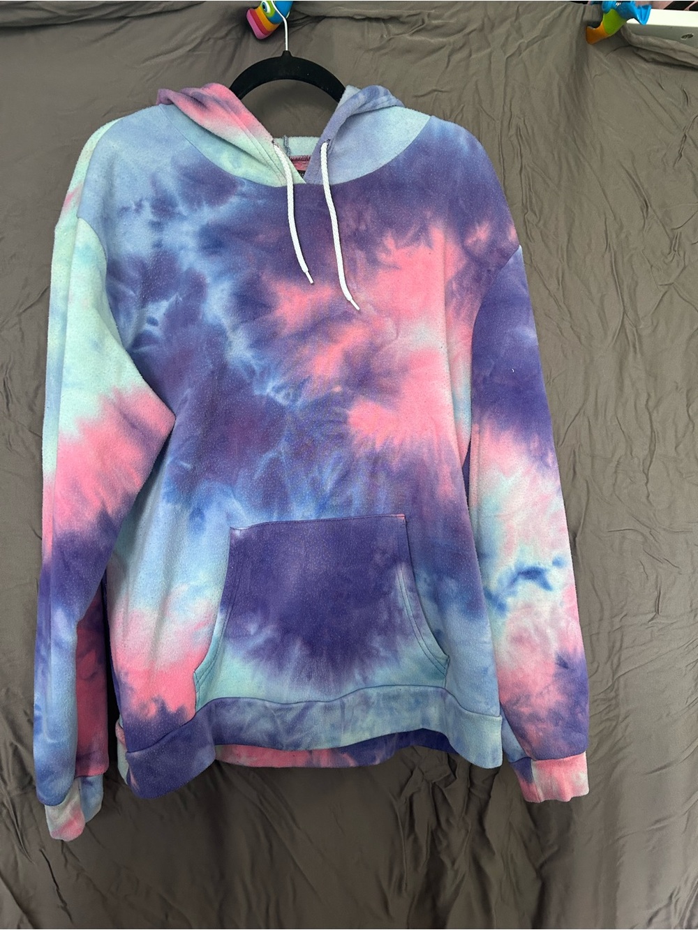 Streetwear Society Tie-Dye Hoodie Sweater - Pink, Purple & Light Blue